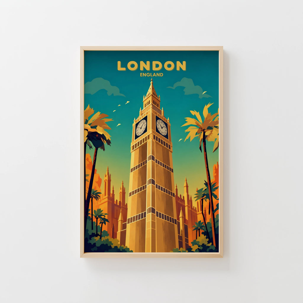 Vintage London Print, Big Ben Poster, Travel Wall Art