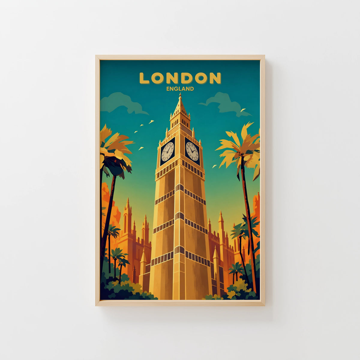 Vintage London Print, Big Ben Poster, Travel Wall Art