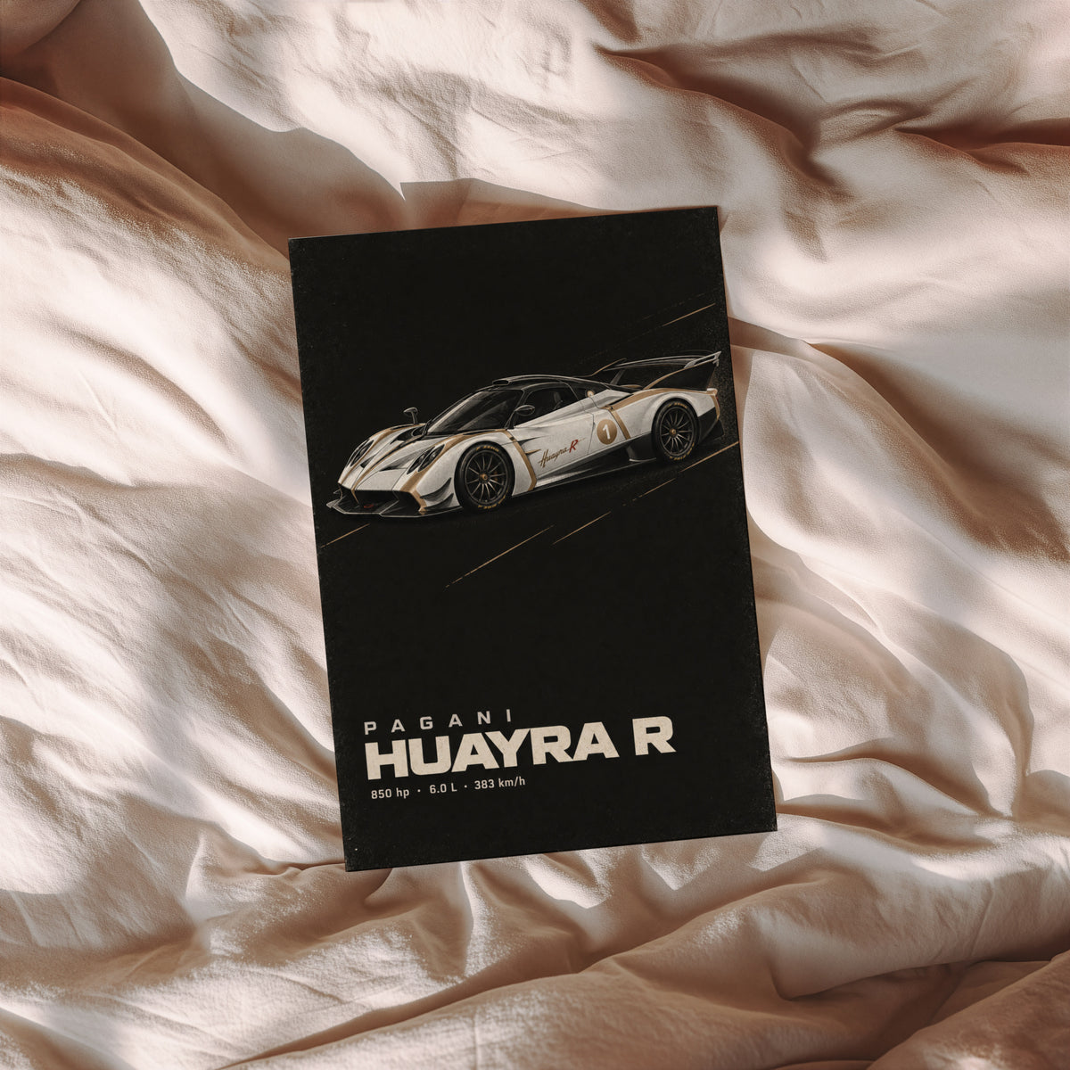 Vintage Pagani Huayra R Print, Supercar Wall Art