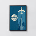 Vintage New York Poster, Skyline Wall Art, Retro Print