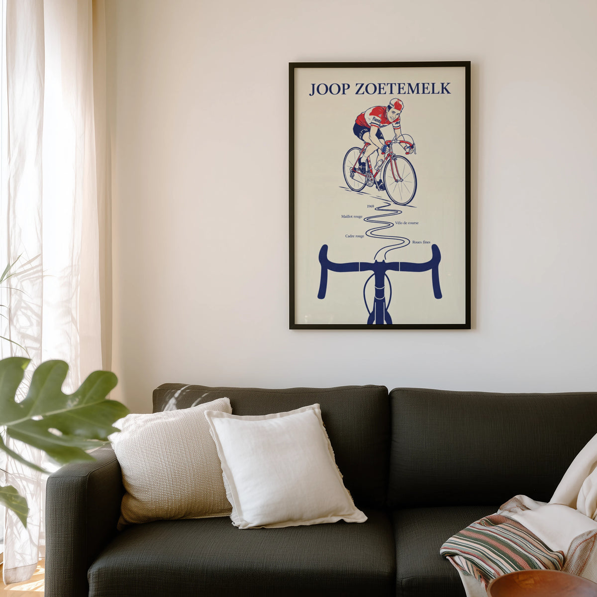 Vintage Joop Zoetemelk Cycling Poster, Retro Wall Art Print