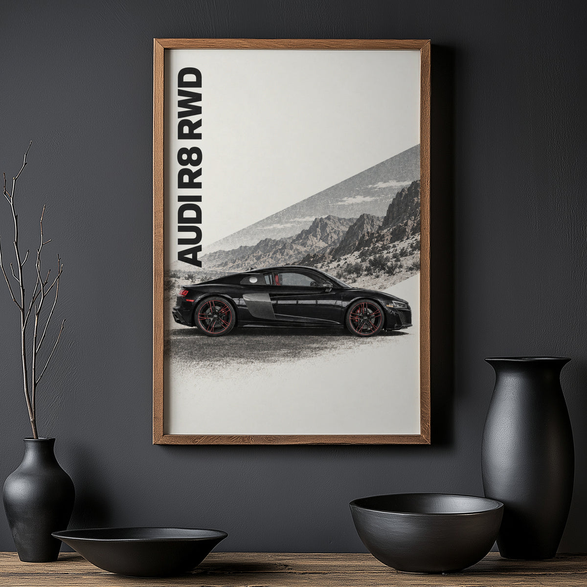 Vintage Audi R8 Print, Supercar Wall Art