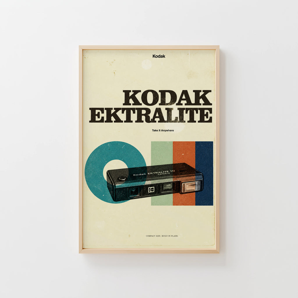 Vintage Kodak Camera Poster, Retro Photography Wall Art