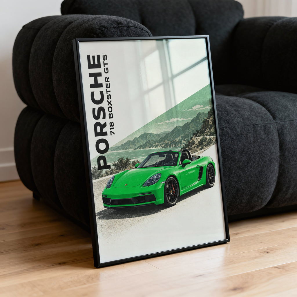 Vintage Porsche 718 Boxster GTS Print, Car Wall Art