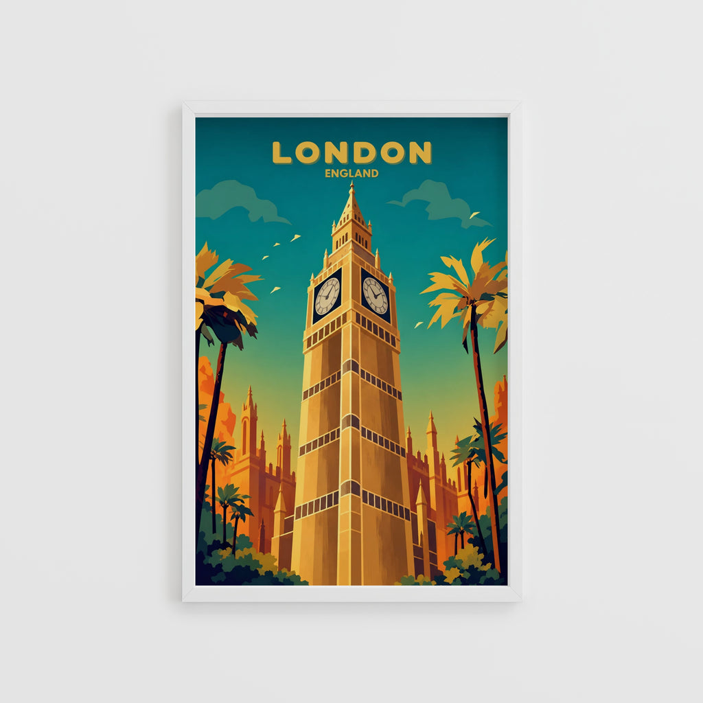 Vintage London Print, Big Ben Poster, Travel Wall Art
