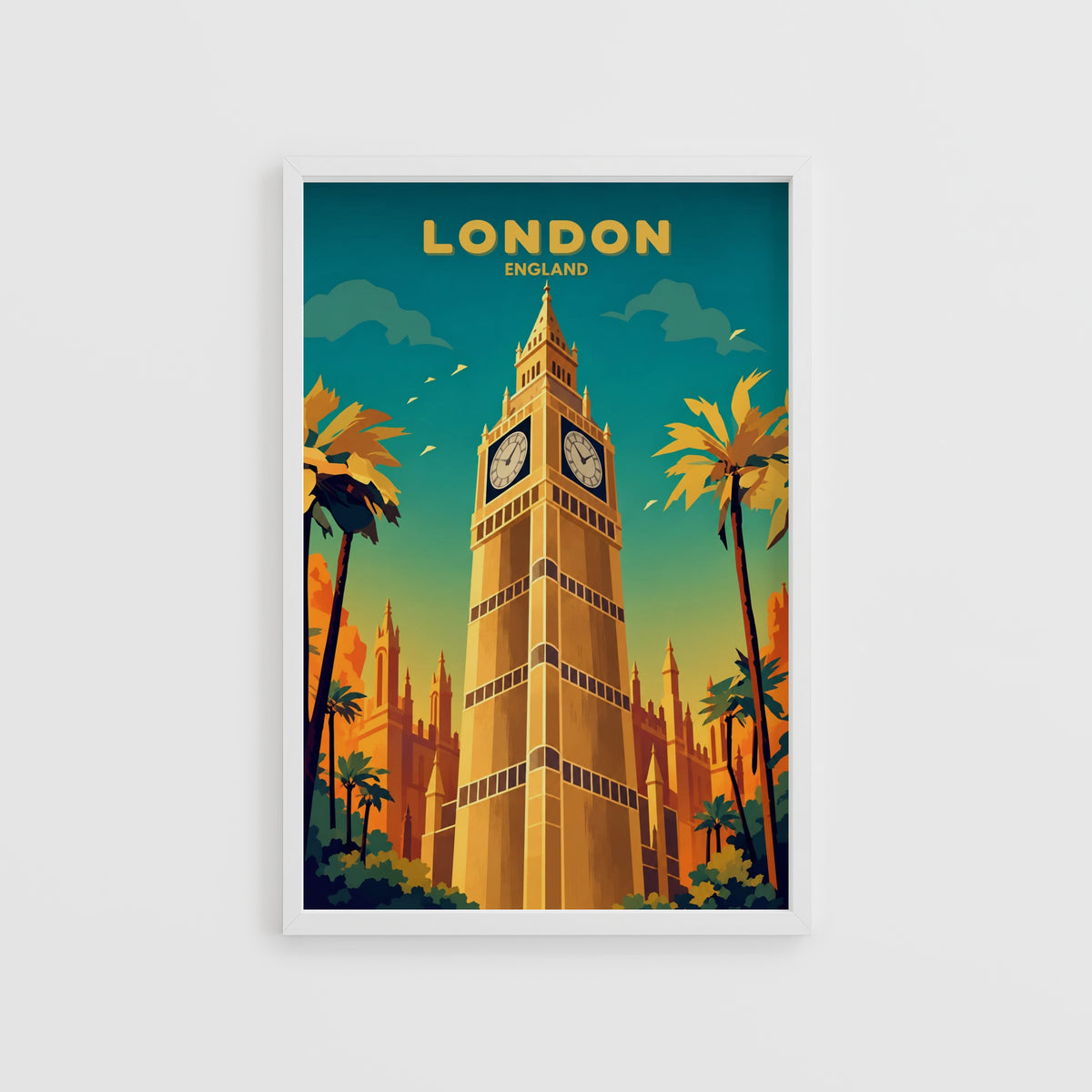 Vintage London Print, Big Ben Poster, Travel Wall Art