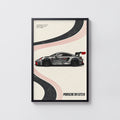 Vintage Porsche 911 GT3 R Print, Racing Wall Art