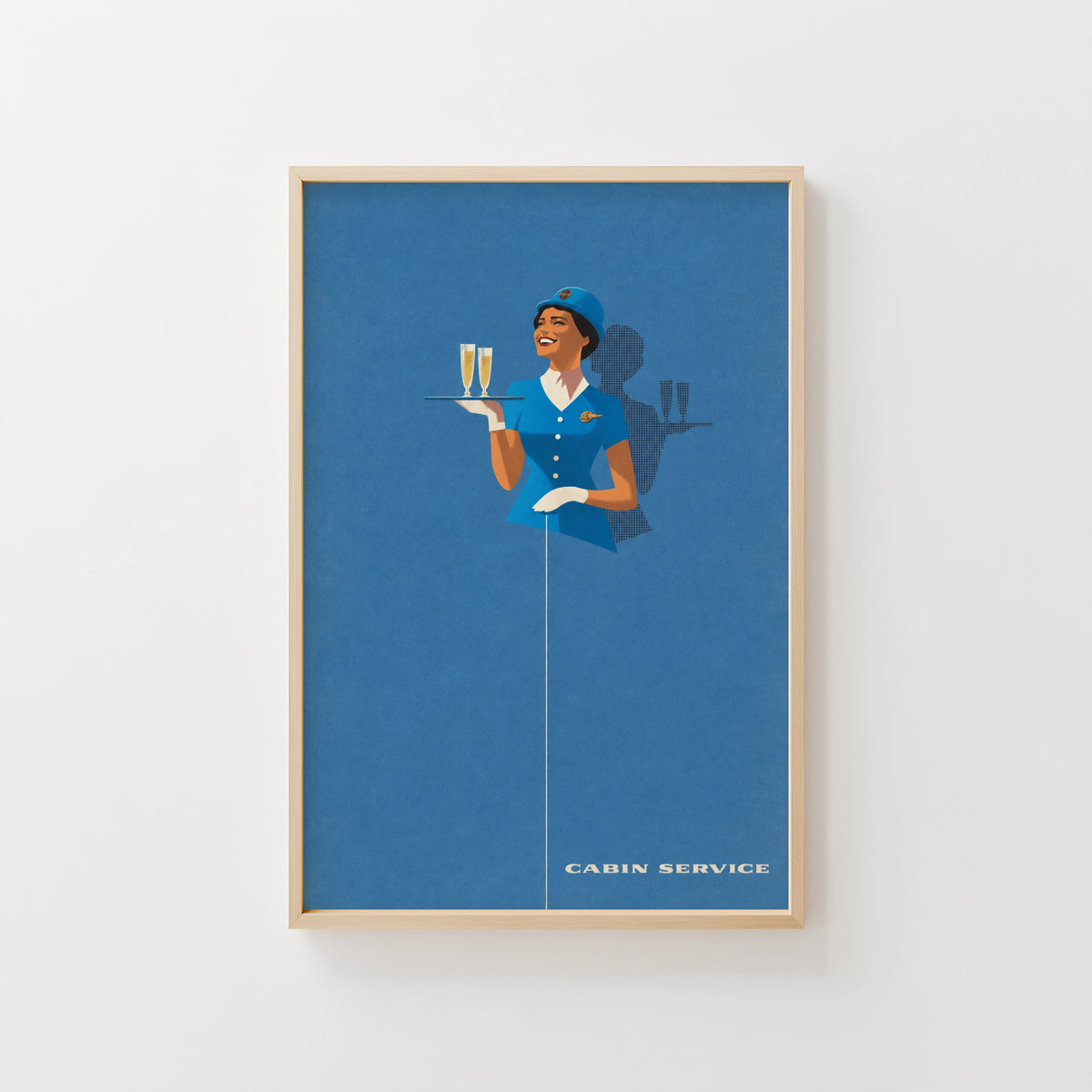Vintage Air Hostess Poster, Retro Wall Art, Cabin Print