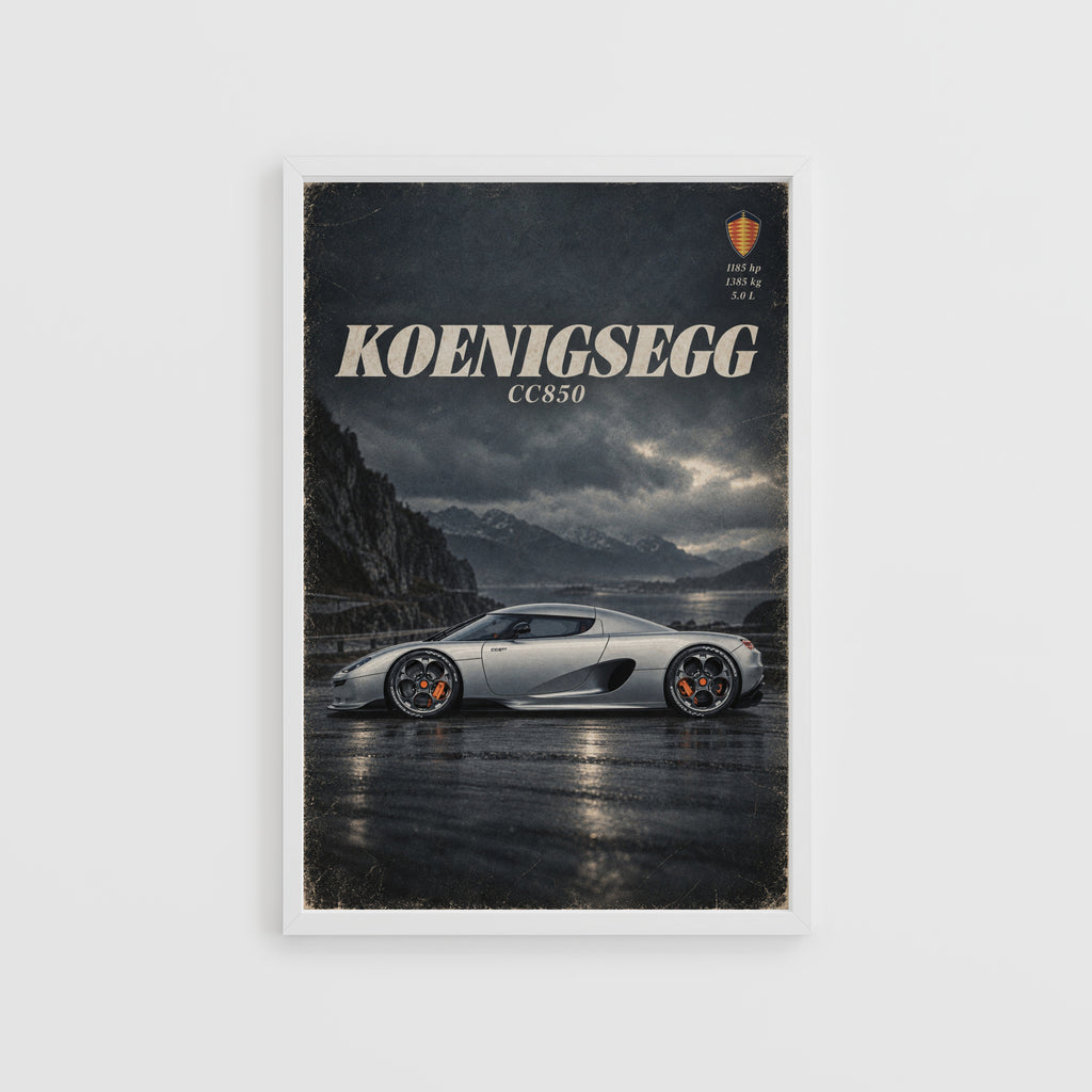 Vintage Koenigsegg CC850 Print, Supercar Wall Art
