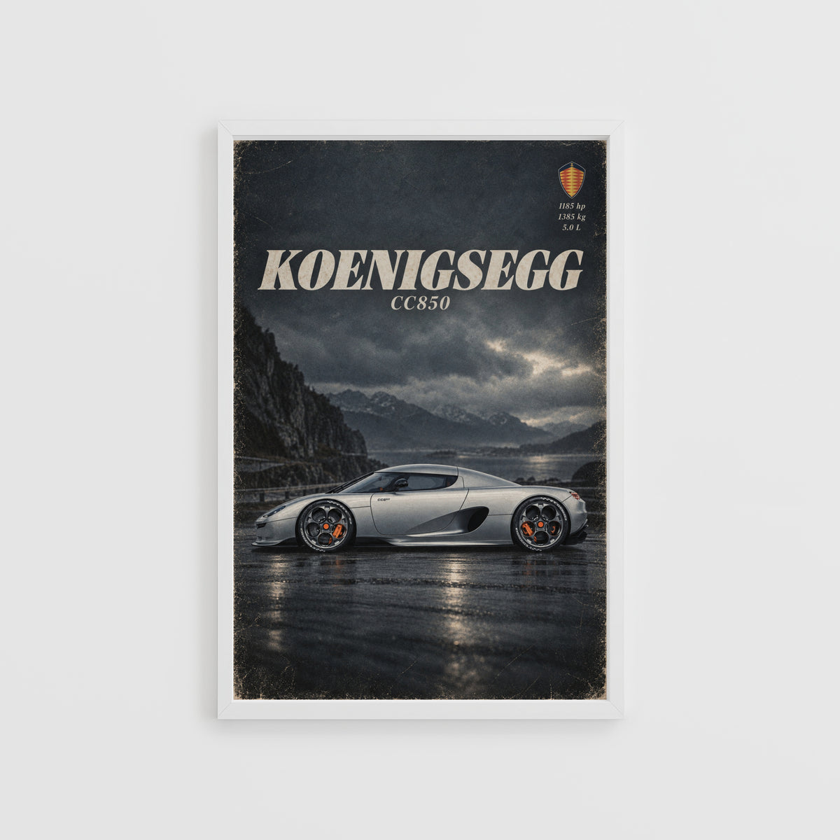 Vintage Koenigsegg CC850 Print, Supercar Wall Art