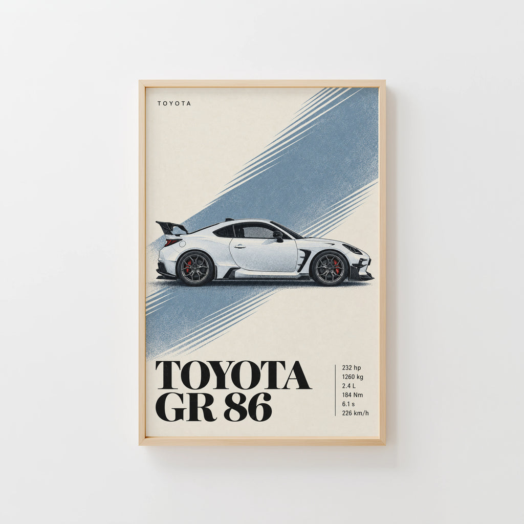 Vintage Toyota GR 86 Print, Car Poster, Wall Art