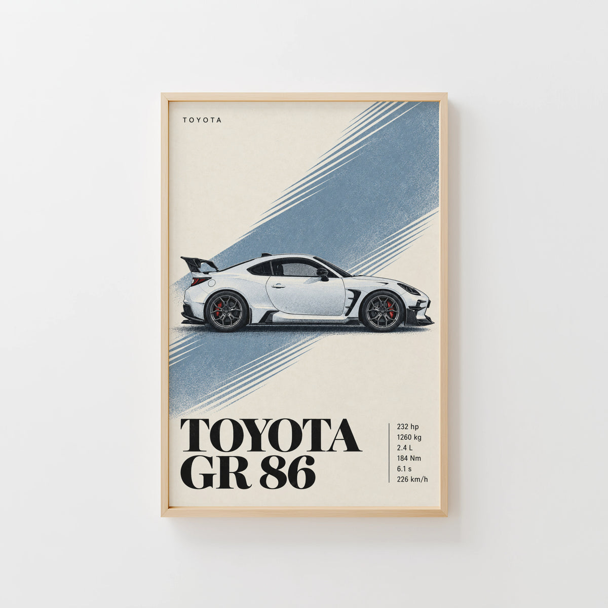 Vintage Toyota GR 86 Print, Car Poster, Wall Art