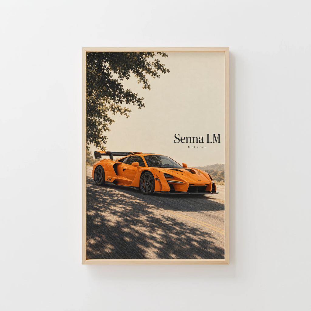 Vintage McLaren Senna LM Print, Supercar Wall Art