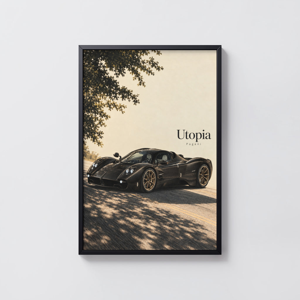 Vintage Pagani Utopia Print, Supercar Wall Art