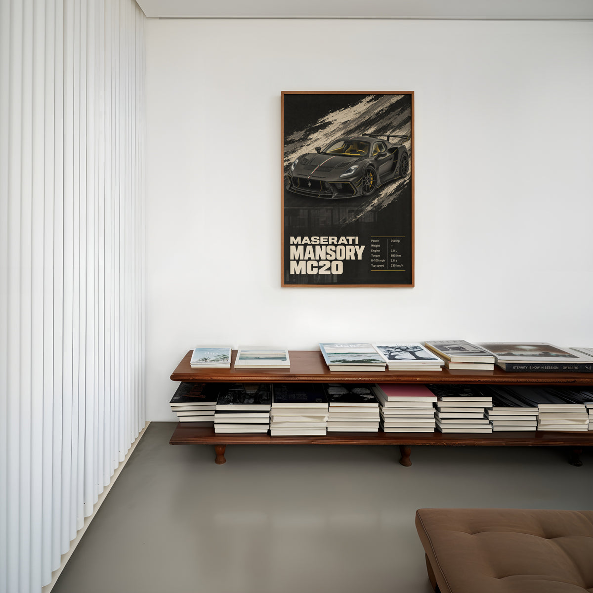 Vintage Maserati MC20 Print, Supercar Wall Art
