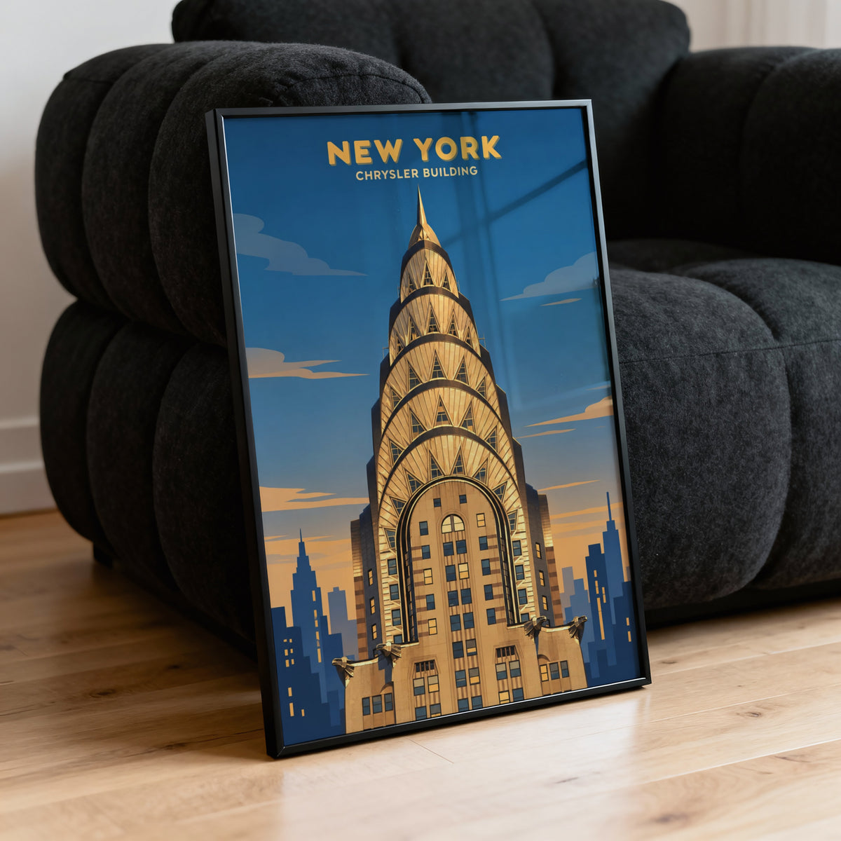 Vintage Chrysler Building Poster, New York Wall Art Print