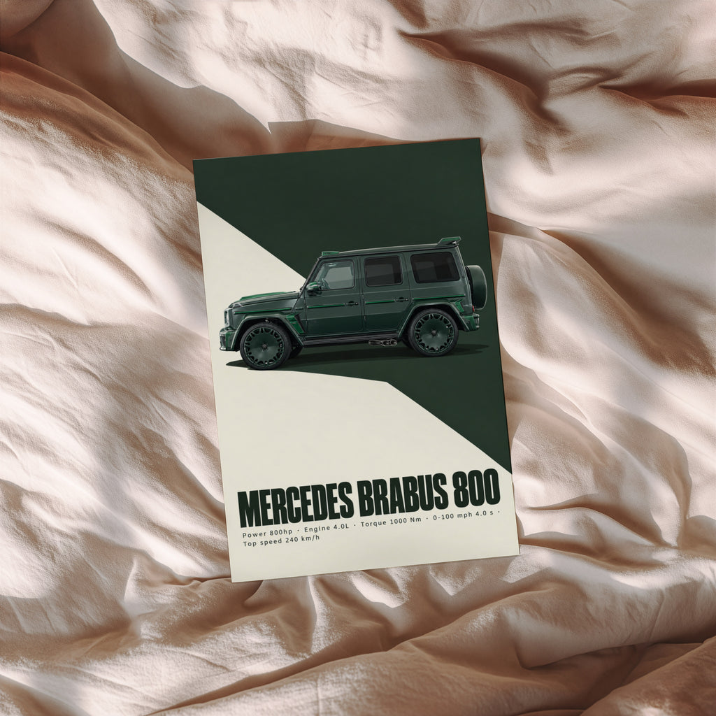 Vintage Mercedes Brabus 800 Print, Car Wall Art