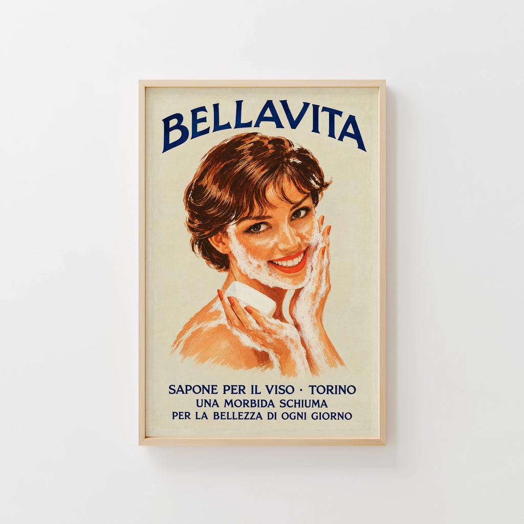 Vintage Italian Soap Advert Poster, Retro Wall Art