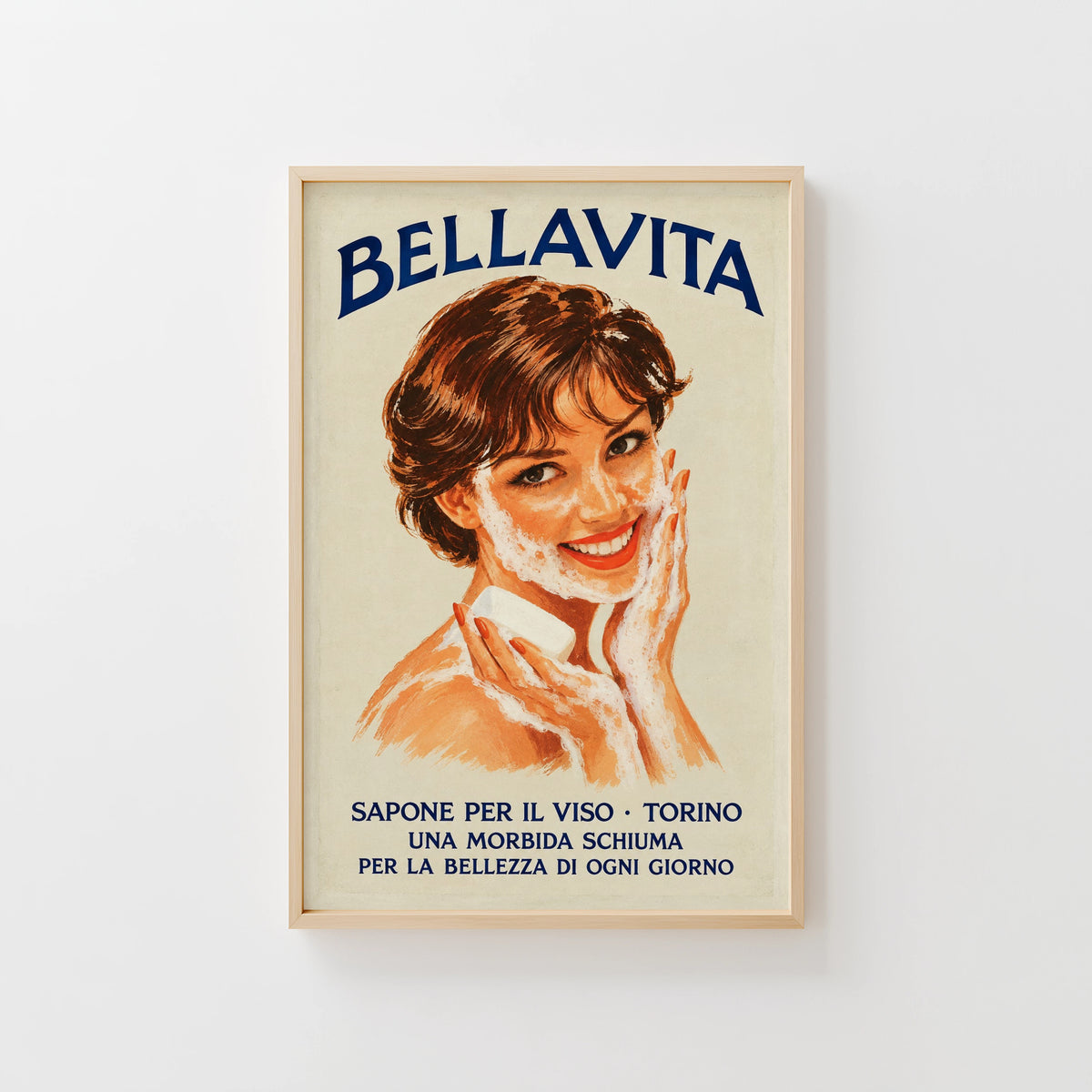 Vintage Italian Soap Advert Poster, Retro Wall Art