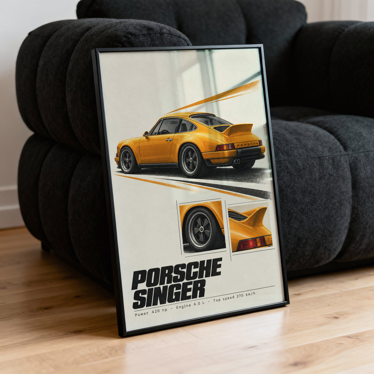 Vintage Porsche Singer Print, Car Wall Art