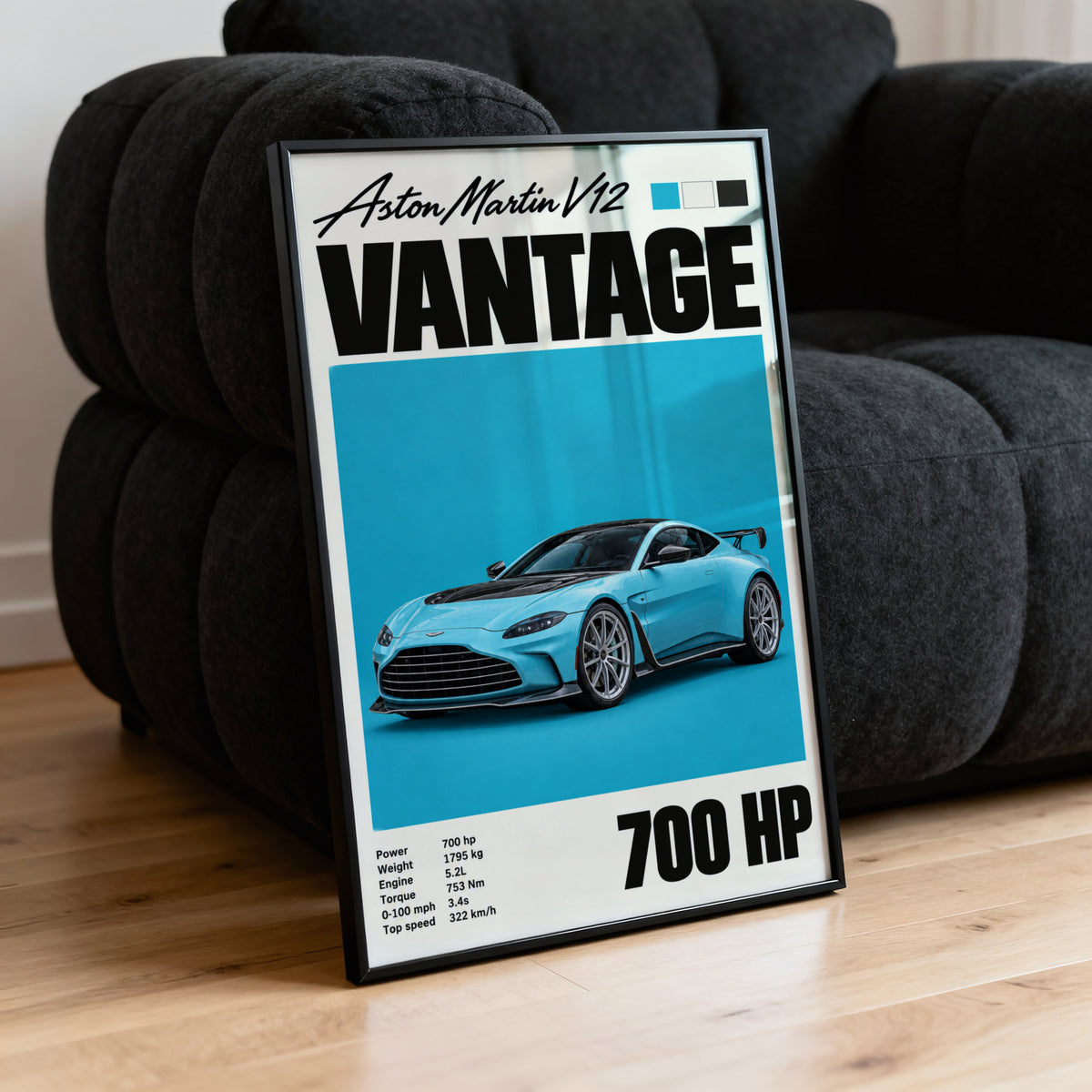 Vintage Aston Martin V12 Vantage Print, Car Art