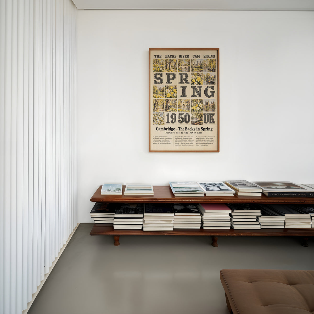 Vintage Cambridge Poster, The Backs Spring Print