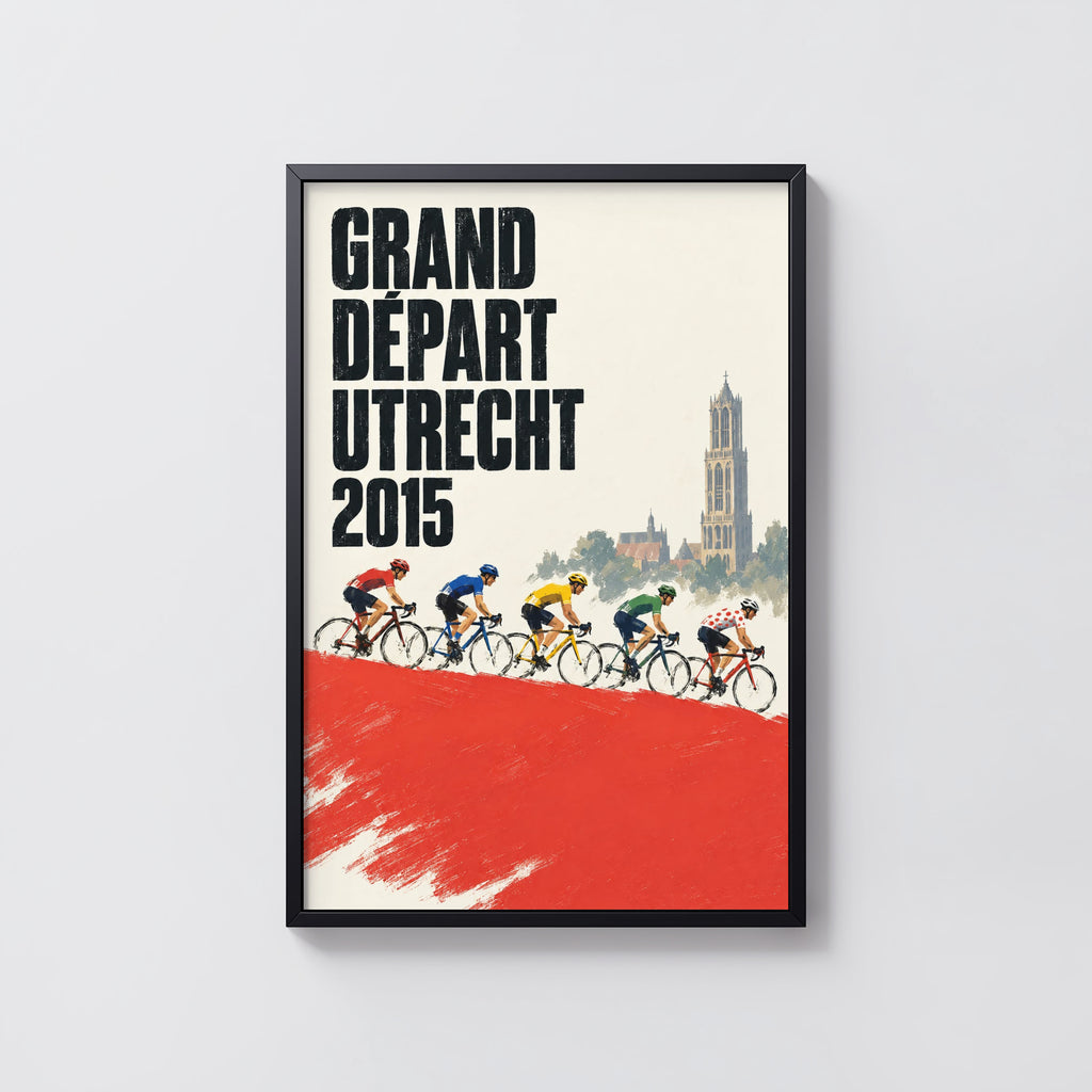Vintage Utrecht Cycling Poster, Grand Depart Print