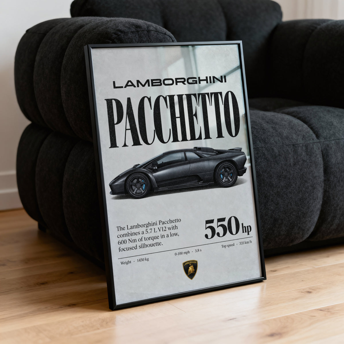 Vintage Lamborghini Print, Supercar Wall Art