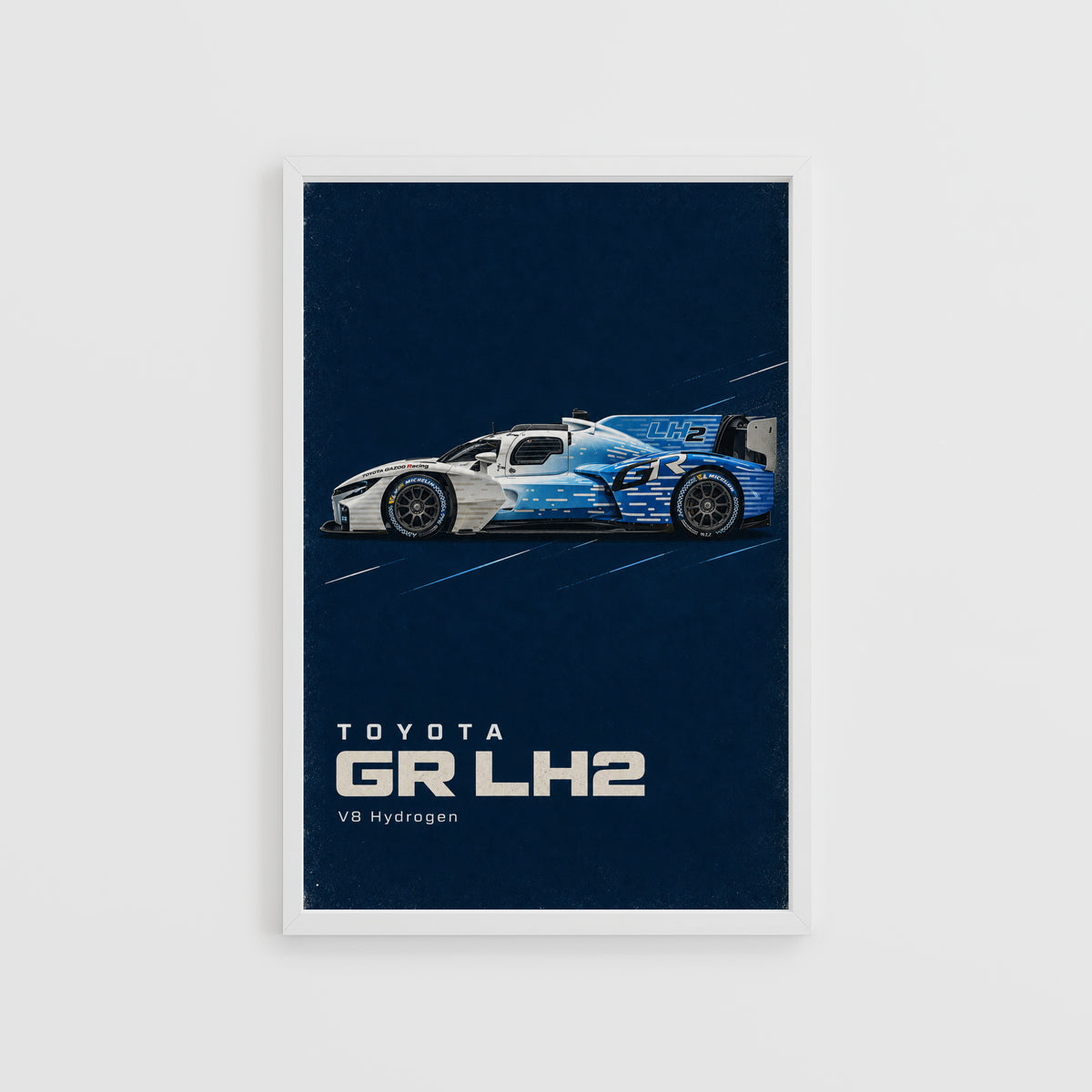 Vintage Toyota GR LH2 Print, Race Car Wall Art