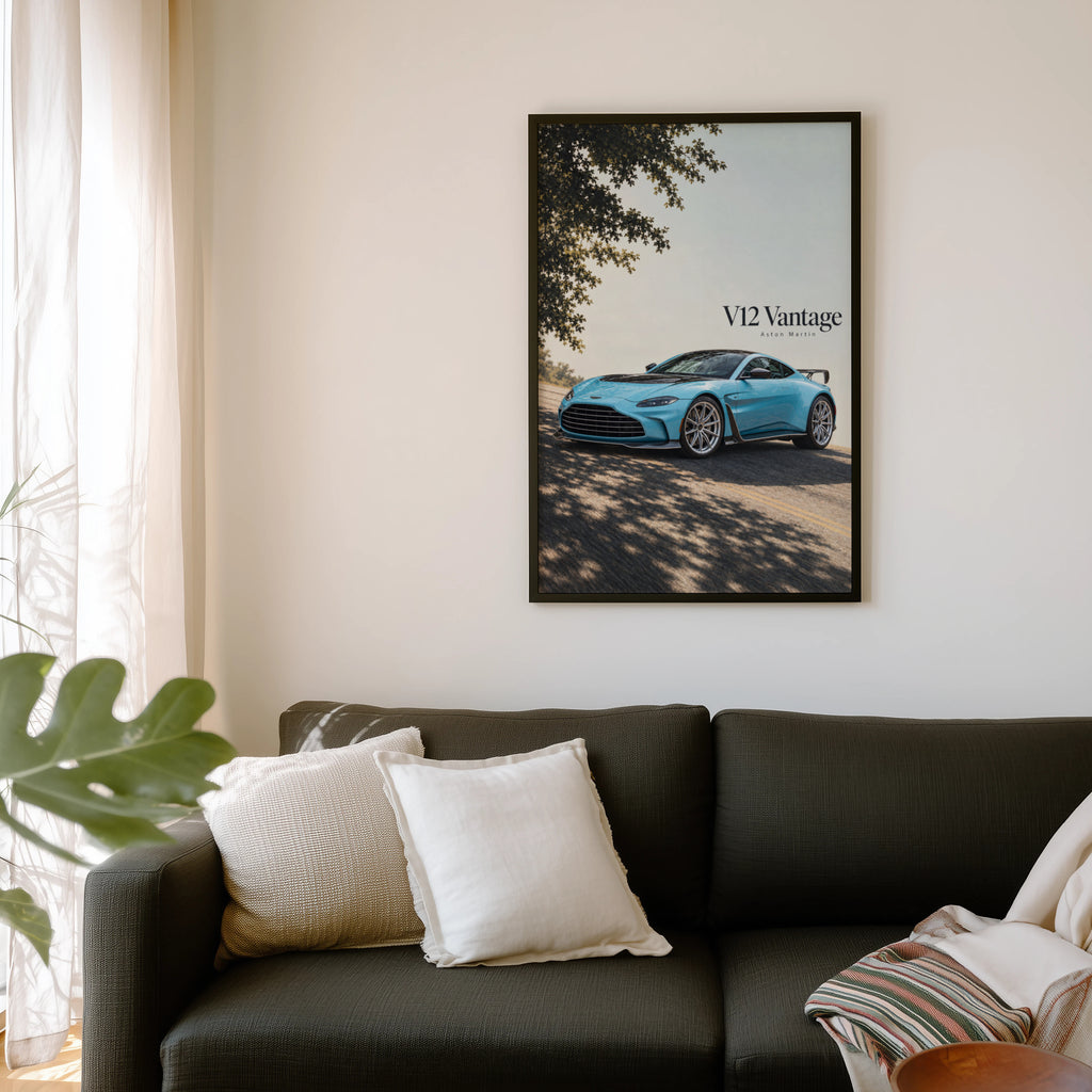 Vintage Aston Martin V12 Vantage Print, Car Art