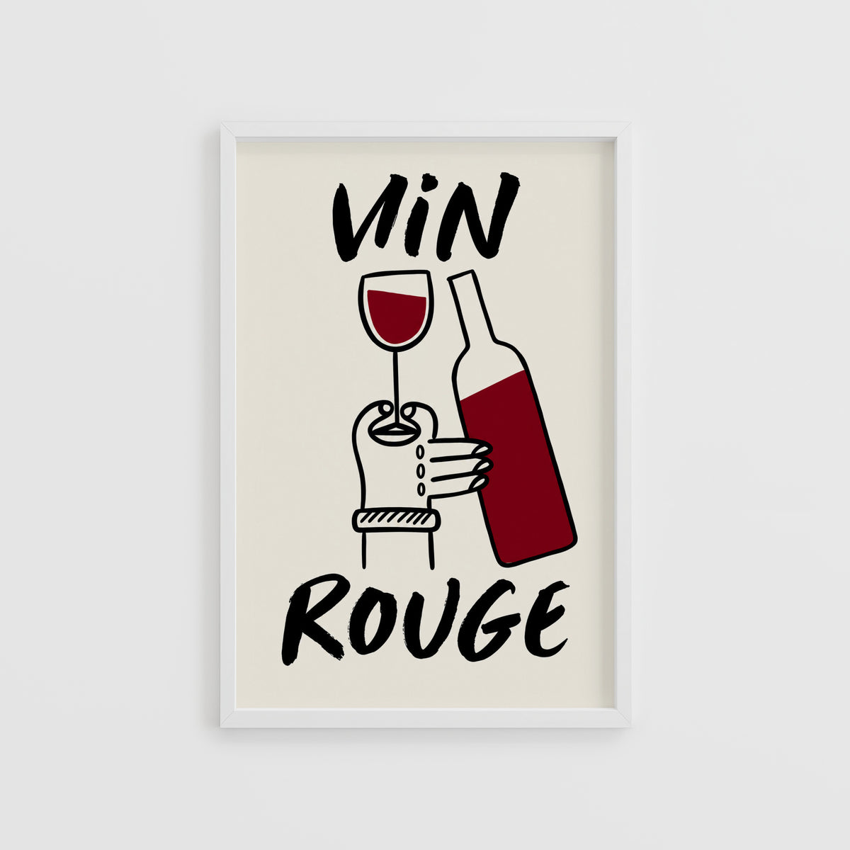Vintage Vin Rouge Print Poster, Red Wine Kitchen Art
