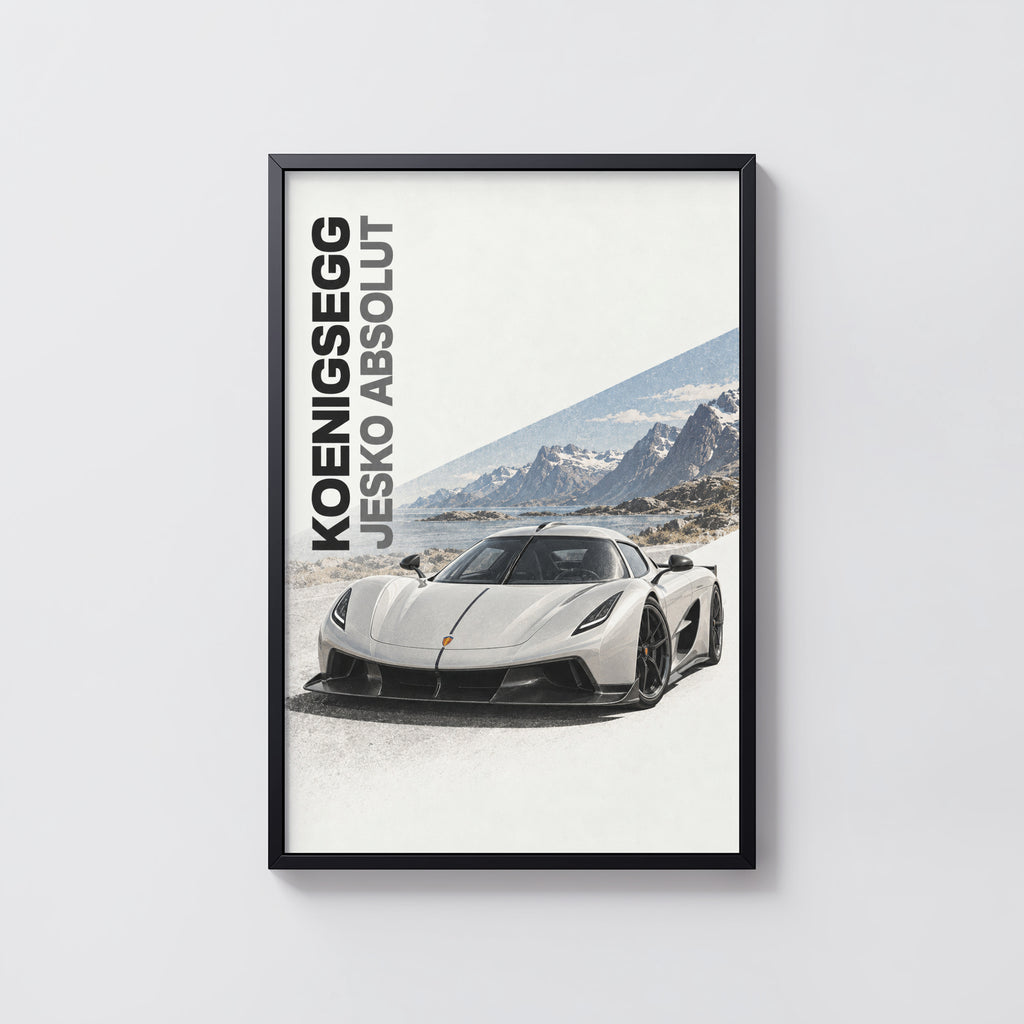 Vintage Koenigsegg Jesko Absolut Print, Car Art