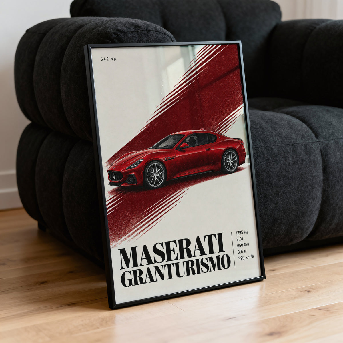 Vintage Maserati GranTurismo Print, Red Car Art