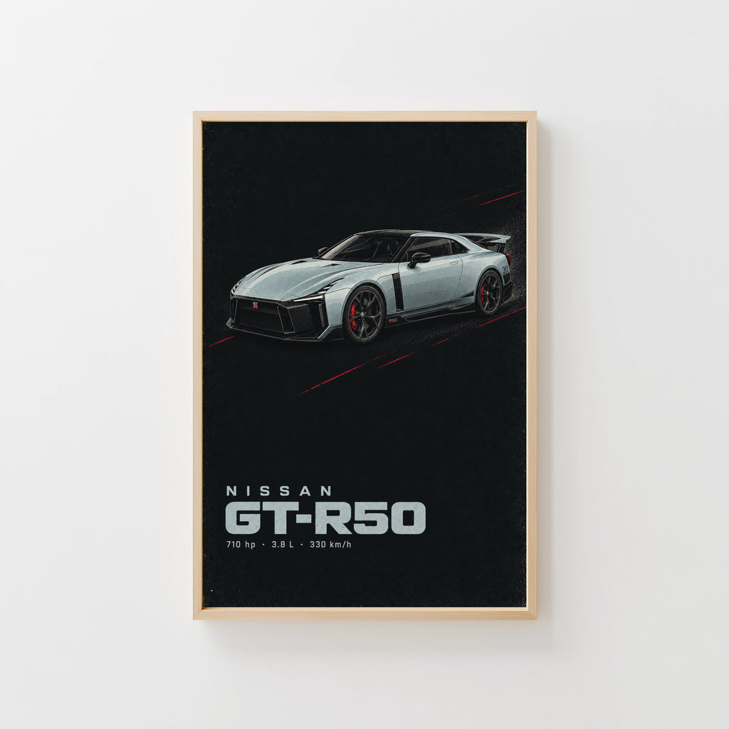 Vintage Nissan GT-R50 Print, Car Wall Art
