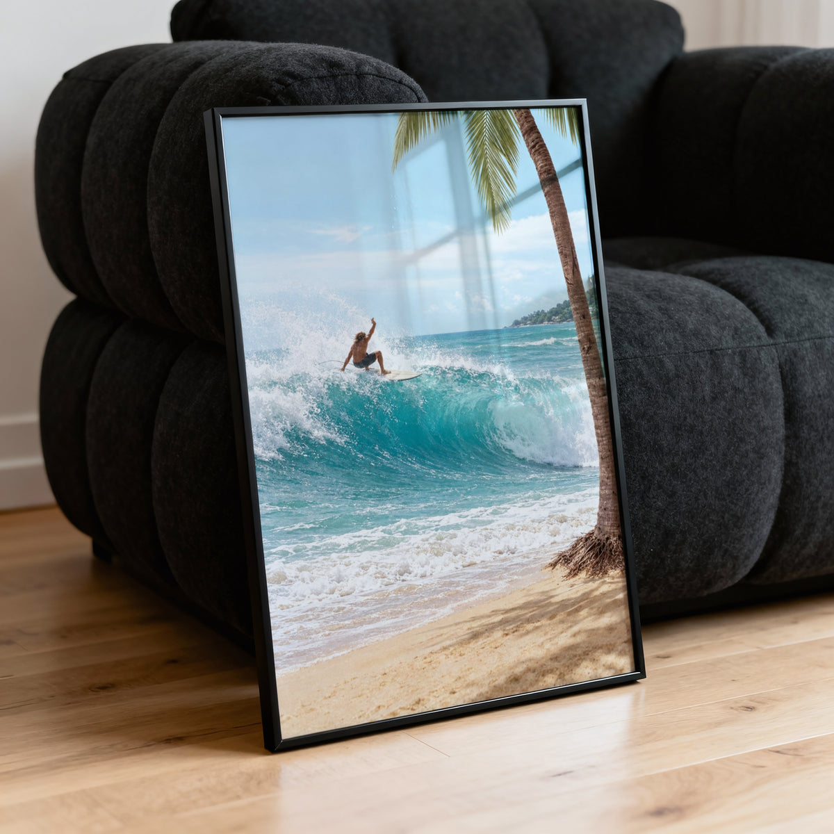 Vintage Surf Print, Surfer Poster, Tropical Beach Wall Art