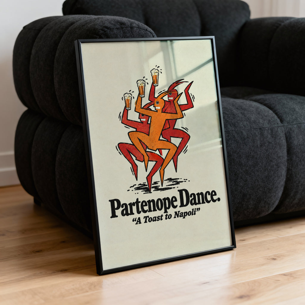 Vintage Beer Print, Partenope Dance Poster, Napoli Art