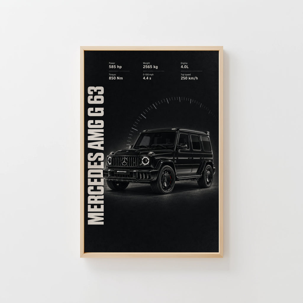 Vintage Mercedes AMG G63 Print Poster, Car Wall Art