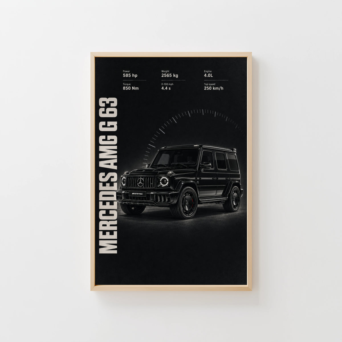 Vintage Mercedes AMG G63 Print Poster, Car Wall Art