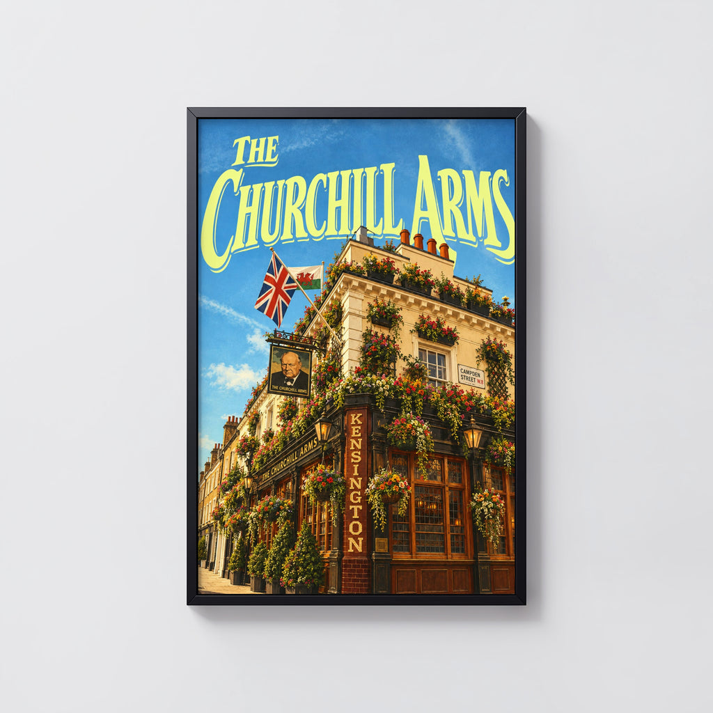 Vintage Churchill Arms Kensington London Poster, Pub Print