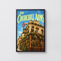 Vintage Churchill Arms Kensington London Poster, Pub Print