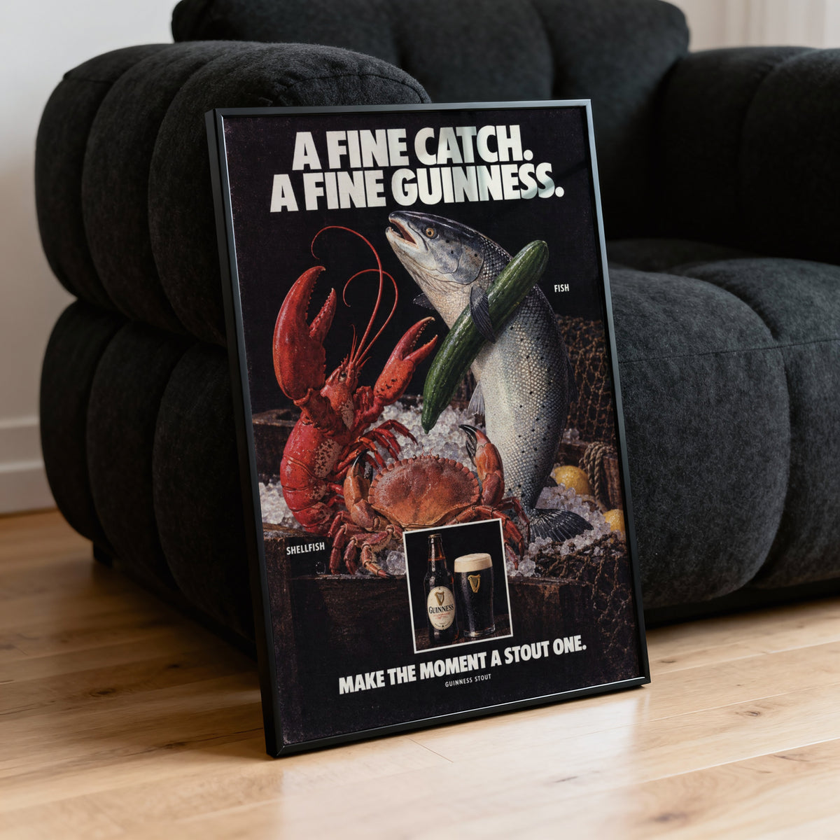 Vintage Guinness Print and Poster, Seafood Wall Art