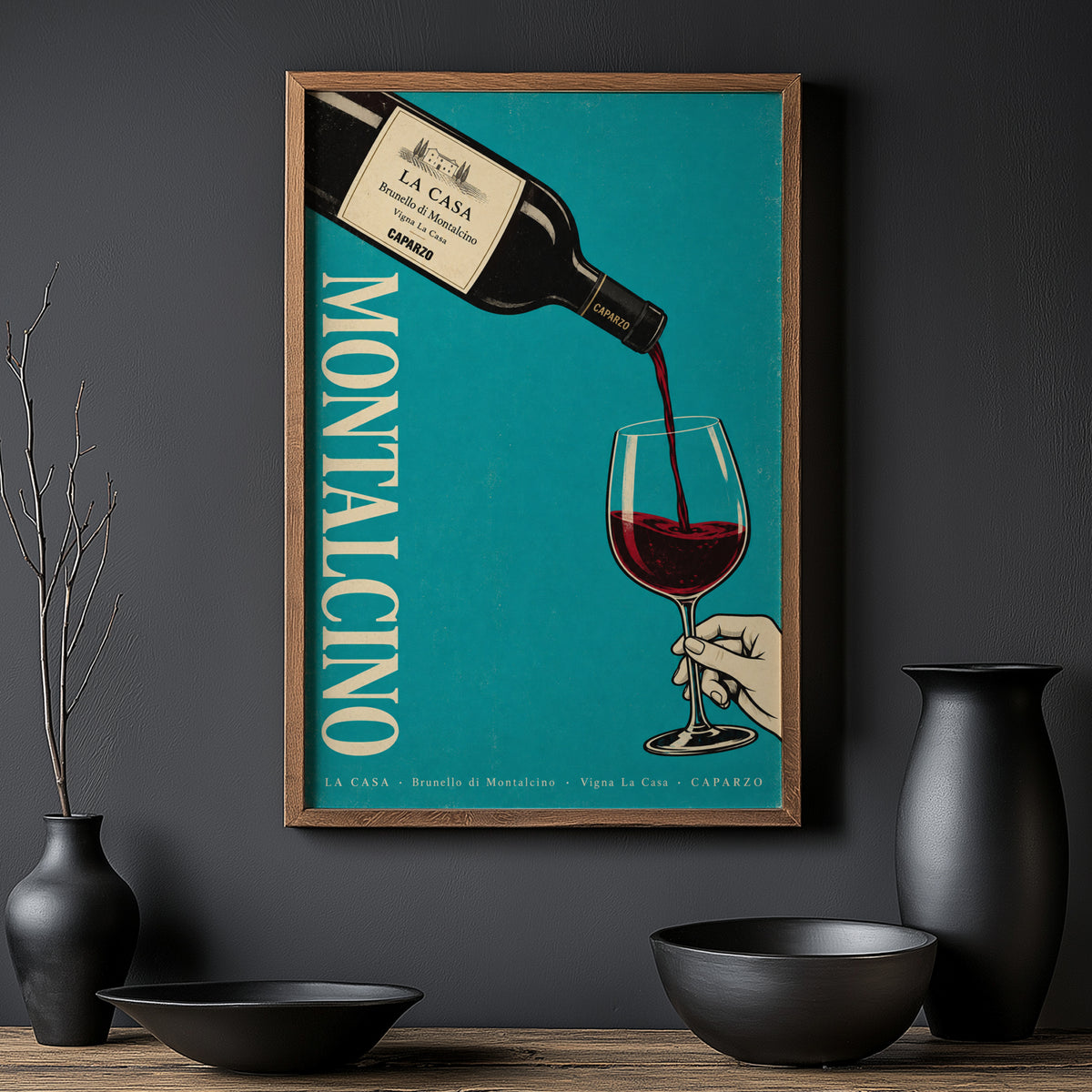 Vintage Brunello di Montalcino Wine Print Poster