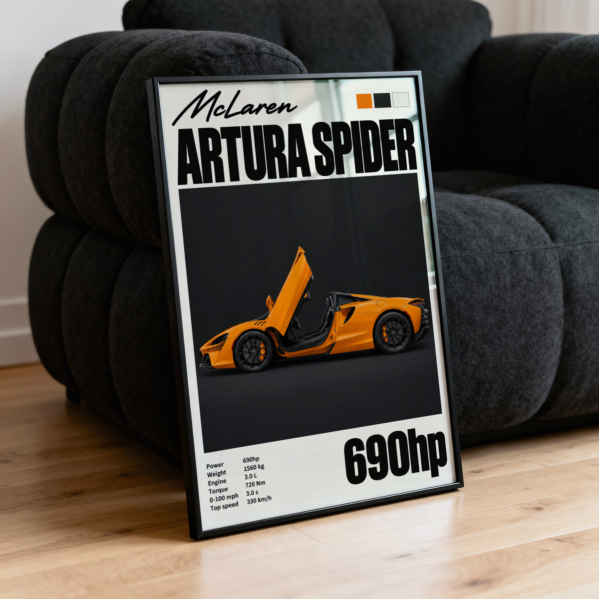 Vintage McLaren Artura Spider Print, Car Wall Art