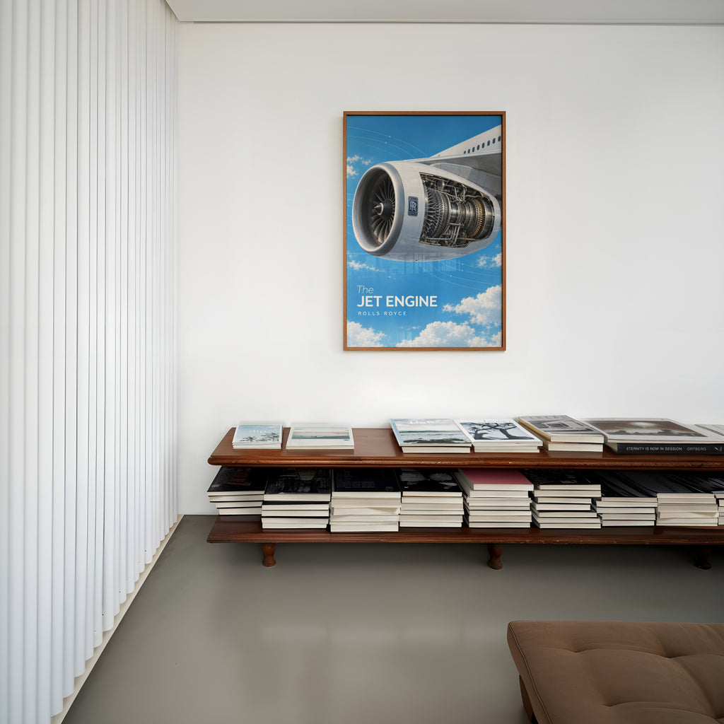 Vintage Jet Engine Poster, Aviation Wall Art Print