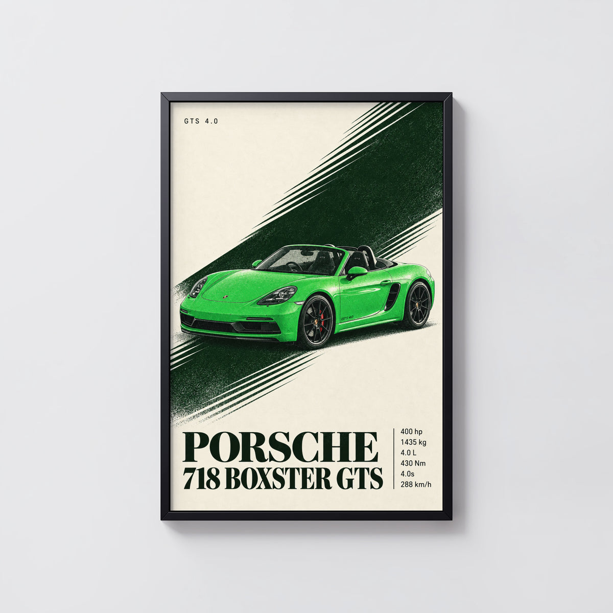 Vintage Porsche 718 Boxster GTS Print, Car Wall Art