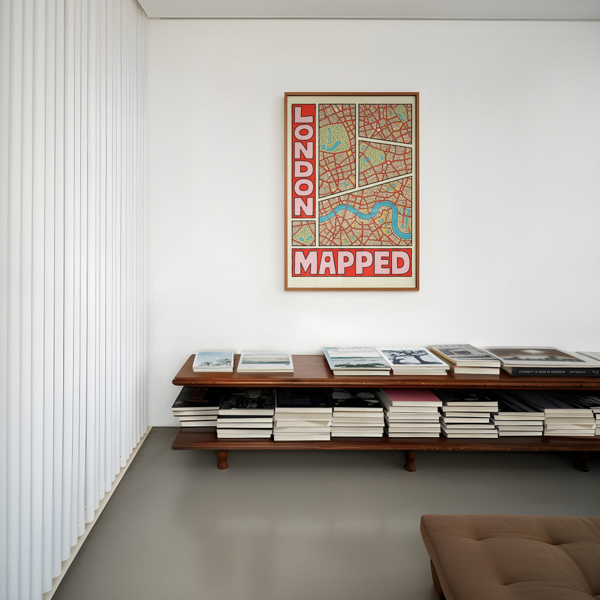 Vintage London Map Poster, England Wall Art, City Print