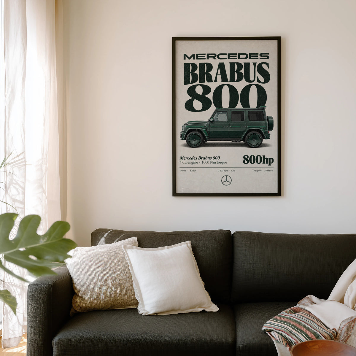 Vintage Mercedes Brabus 800 Print, Car Poster Wall Art