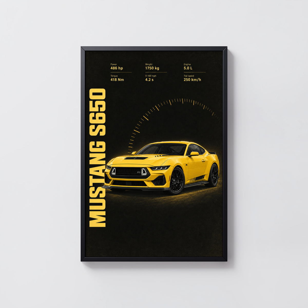 Vintage Mustang S650 Print, Muscle Car Wall Art