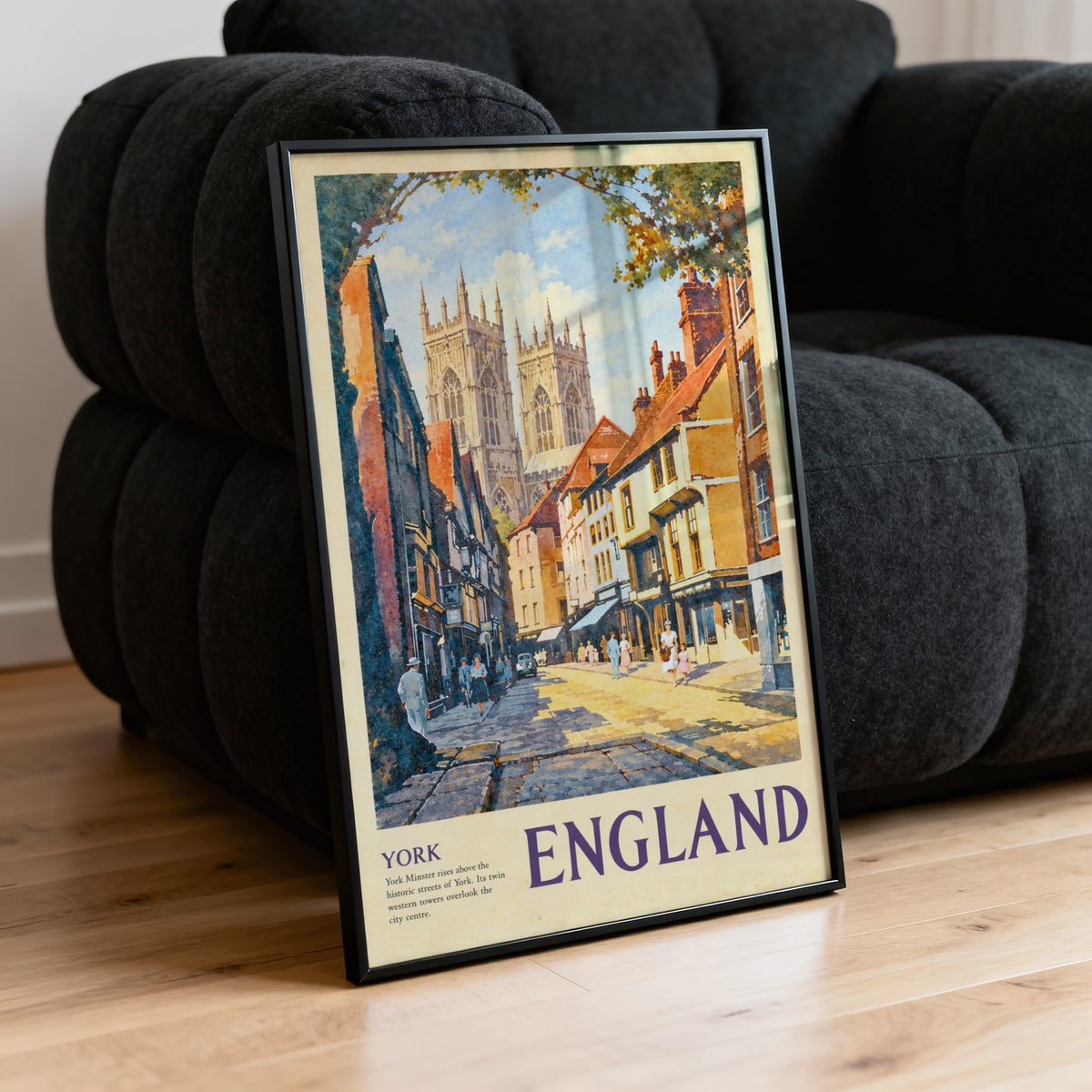 Vintage York Minster Poster, England Wall Art, Print