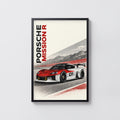Vintage Porsche Mission R Print, Race Car Wall Art